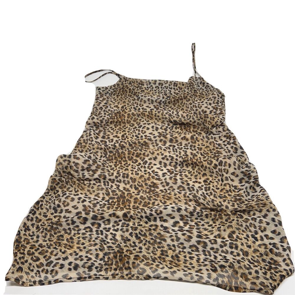 LE LIS Collection Womens Size Medium Dress Spaghetti Straps Leopard Lined Midi